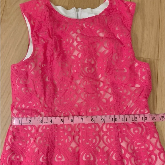 Talulah Scrolling Lace Dress, Hot Pink, Medium - Picture 10 of 11